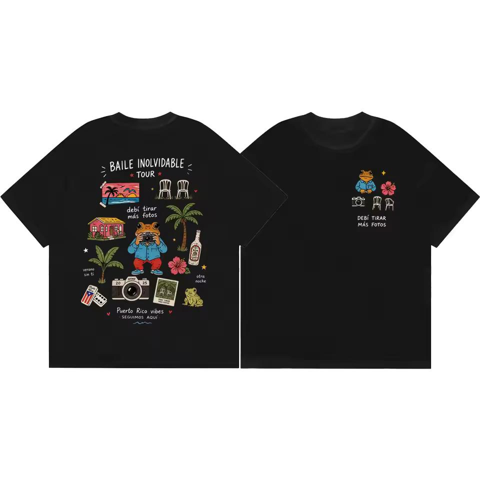 Rapper Bad Bunny T Shirt Debi Tirar Mas Fotos DTMF Album Merch T-shirt Men Women Clothing Fashion Hip Hop T-shirts Streetwear