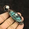 Evil Eye Amazonite Gemstone Copper Pendant Copper Wire Wrapped Jewelry Moonstone Jewelry Handmade Pendant Amazonite Jewelry Engagement Gift