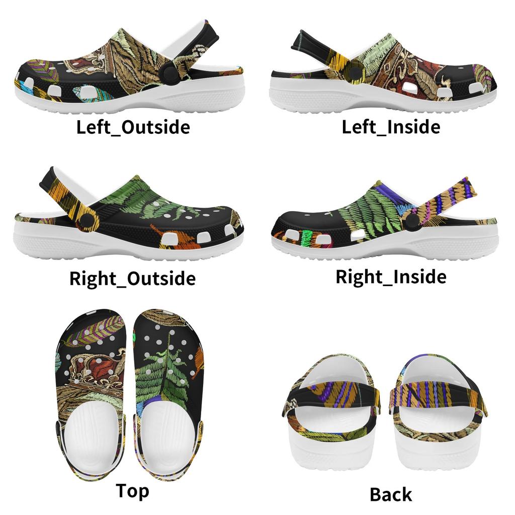 Allover Printed EVA Clogs Men Women Lightweight Breathable Slip On Casual Shoes Soft Sole Summer Sandals Daily Comfort Wear