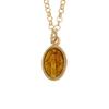 [R5494] - Handcrafted Silver Necklace 'Virgin Mary' Golden Yellow - 10x7 Mm