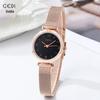 Gedi Women's Minimalist Stainless Steel Mesh Band Waterproof Quartz Watch