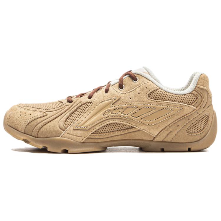 Li Ning Амортизирующие, износостойкие низкие повседневные туфли женские, цвет чайный коричневый AZGV030-1