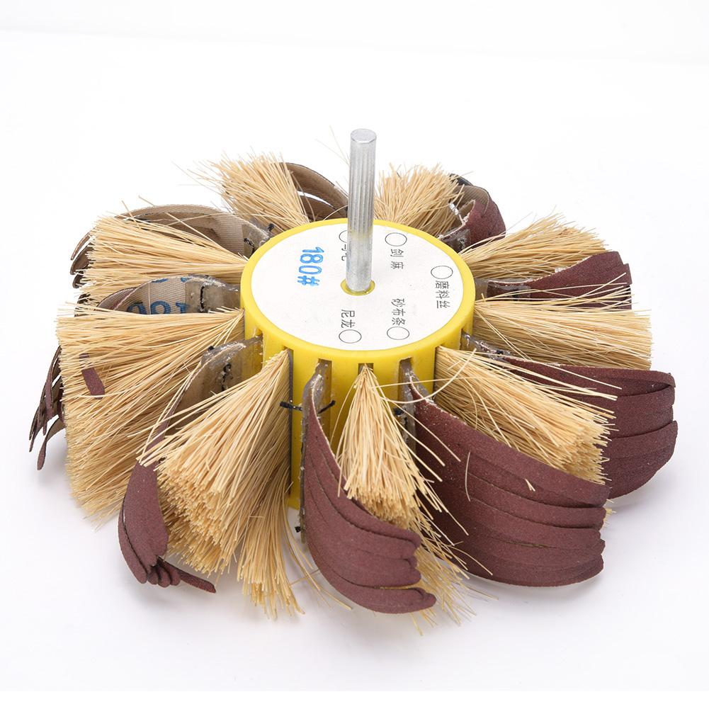 Sisal ing Wheel Manual Electric Drill Sisal Emery Cloth Polishing Wheel 6mm Shaft Mounted