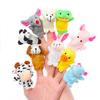 High Quality Hand Puppet Hot Hand Family Animal Doll Baby Toys Cloth Cute Cartoon Finger Puppets Educational Toy 10PCS Boys Girls
