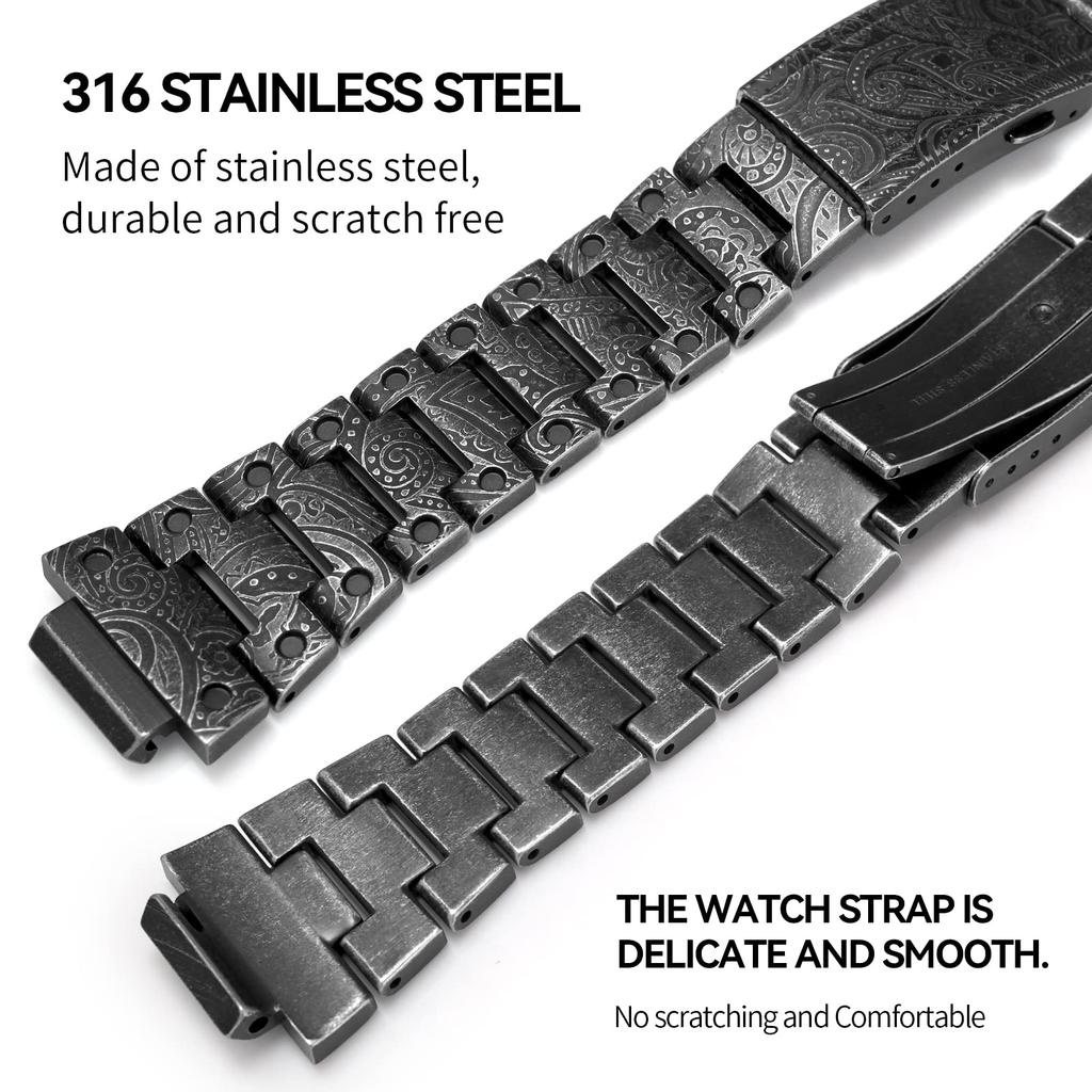 This MOD Custom Kit Is Compatible with Casio G-Shock DW-6900 DW-6900 Metal Case, Bezel, and 316 Stainless Steel Band. (DW-6900 Series)