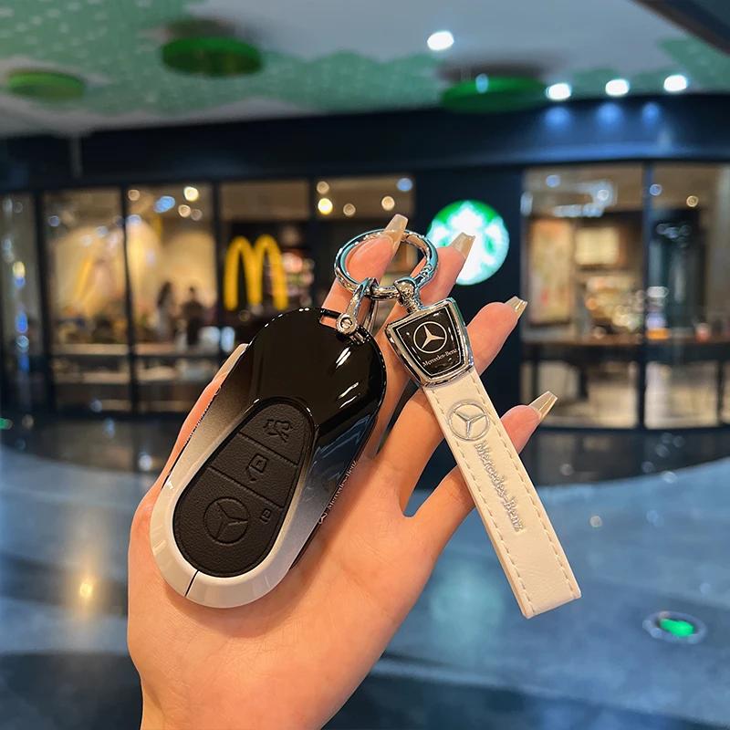 ULA5 Suede Car Key Case Cover Protector Shell For Mercedes Benz C CLE E GLC S Class W206 X254 W214 W223 Remote Fob Shell Case