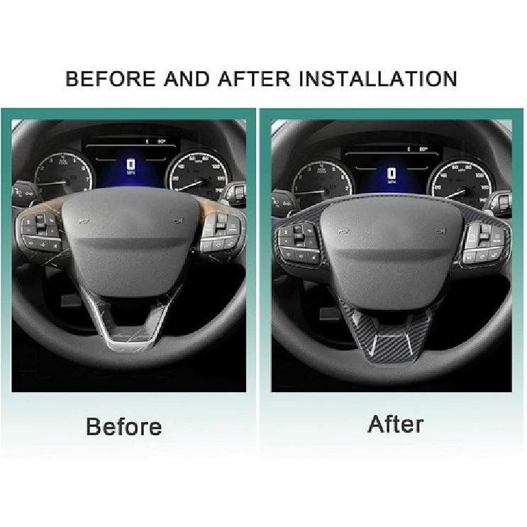 Interior Steering Wheel Trim Cover Frame For Ford Bronco Sport 21+ Carbon Fiber