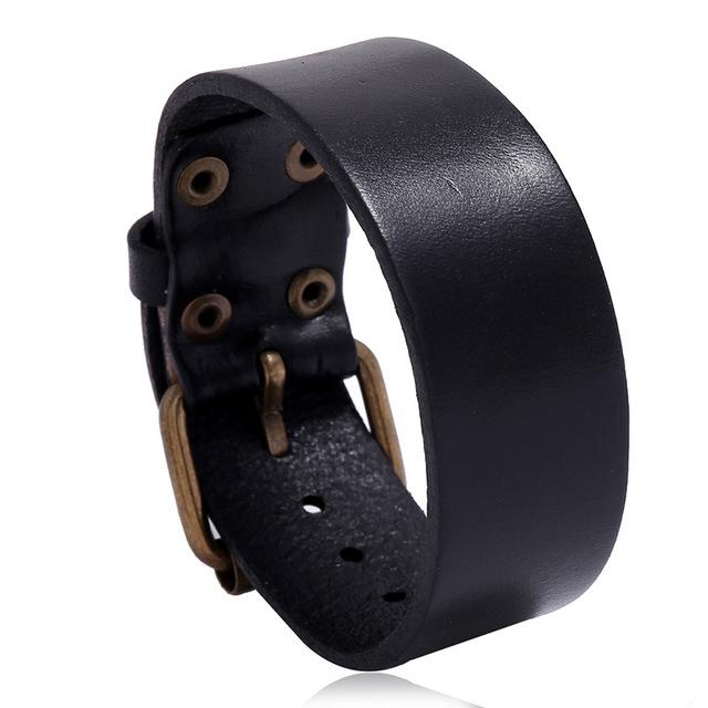 Men Bracelets Punk Rivet Wide Leather Multilayer Motorcycle Cycling Club Wrap Goth Bracelet For Women Charm Couple Hand Jewelry