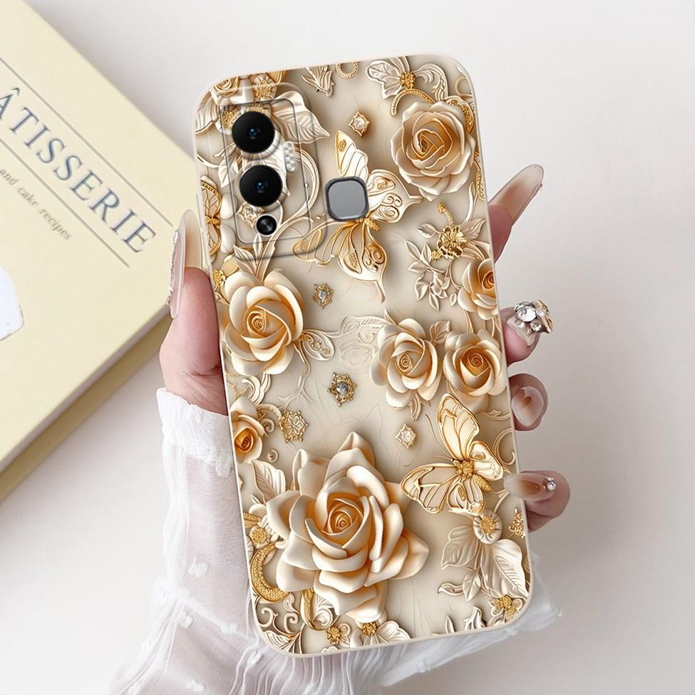 For Infinix Hot 12 Play Case Silicone Cute Fashion Butterfly Love Painted For Cover Inifnix Hot 12 Play Phone Case X6816 X6816C