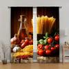 2 шт. штор с кухонным принтом «Паста», подходят для спальни, гостиной, кухонного декора, домашнего декора, кухонных штор