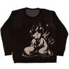 Children Cartoon Printing Y2K Harajuku Vintage Cute O-neck Pullover Sweater Pattern Knit Warm Loose Oversized Sweatshirt Women