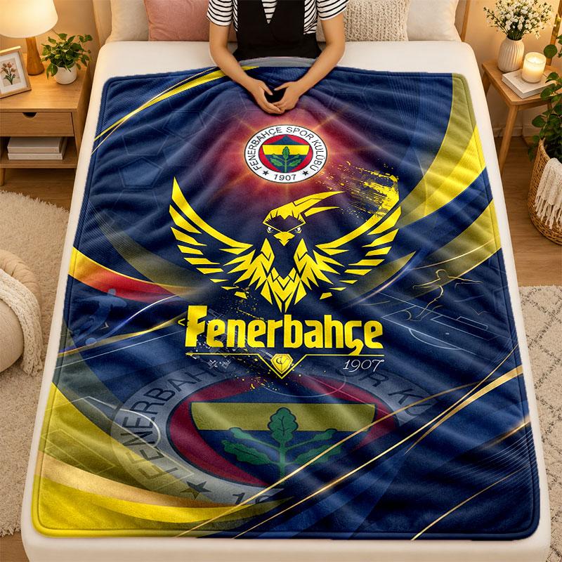 Flannel BlanketFenerbahçe FC Warm Soft Throw Blanket for Indoor Sofa Bed Living Room Use
