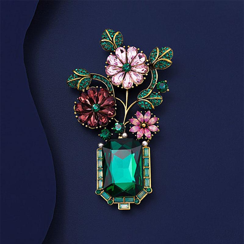 Retro Provence Garden Brooch, High-end Women's Light Luxury and High-end Sense, Fashionable Coat Brooch