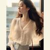 New Early Spring Top French Gentle and Fashionable Chic On White V-neck Lace Shirt for Women