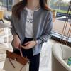 Cardigan Knit Sweater Women Spring Autumn Outer Lazy O Neck Solid Color Single Breasted Short Top