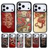 Японский чехол для телефона DRAGON TATTOO для iPhone 17 16 15 14 13 Pro Max Задняя крышка для 12 11 Pro Coque