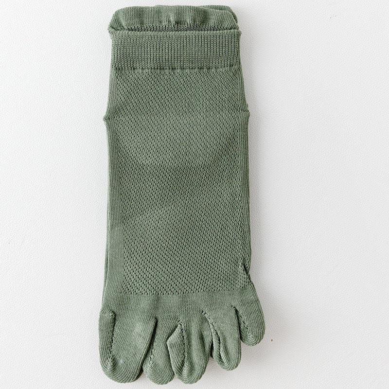 Men's Summer Five-Toe Anti-Odor Athletic Socks: Thin, Cotton, Antibacterial, Sweat-Absorbing, Boneless Toe Sports Socks