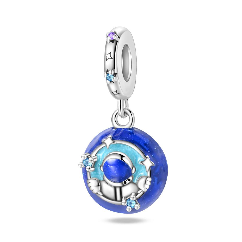 Luminous Astronaut Moon Planet Pendant Beads Diy Jewelry Accessories Bracelet Plated Style