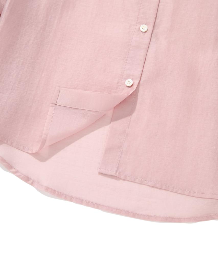 COVERNAT WOMAN Sheer Oversized Shirt Light Pink