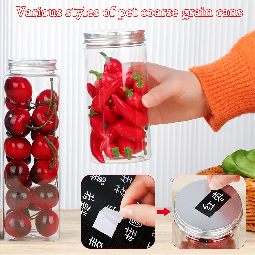 Контейнеры для хранения продуктов питания с этикетками, бутылки для хранения зерновых, герметичные контейнеры для хранения продуктов питания
