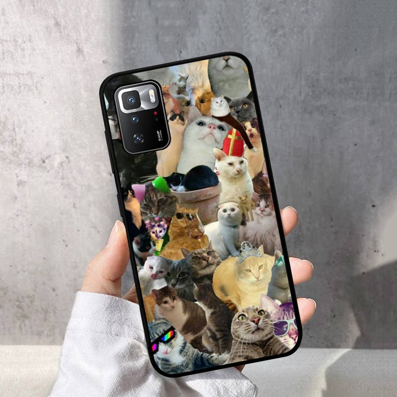 Чехол для телефона «Плачущий кот с мемами» для Redmi Note 10 9 8 6 Pro 8T 5A 4X X 5 Plus 7 7A 9A K20