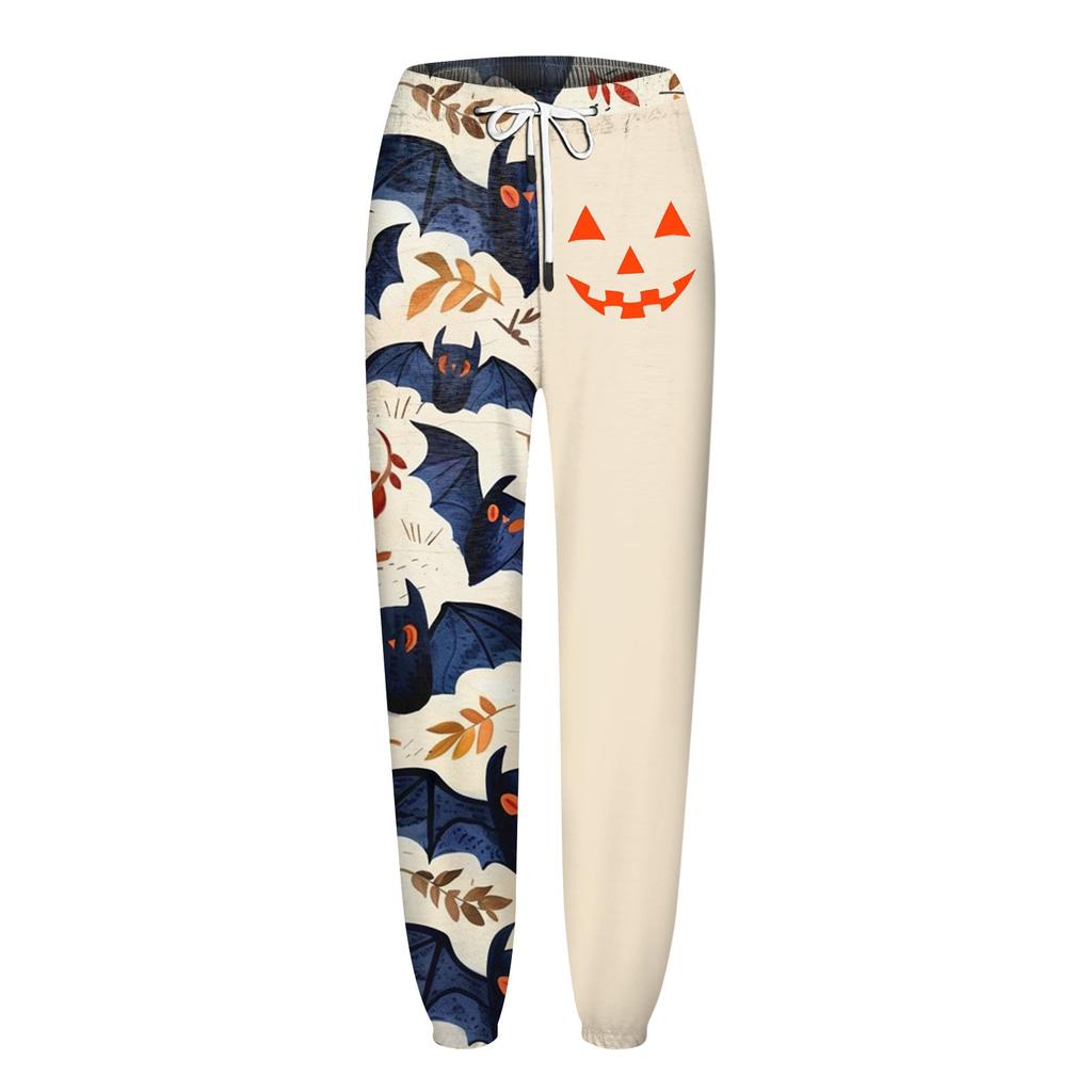 Женские повседневные модные спортивные штаны с принтом на Хэллоуин, повседневные брюки