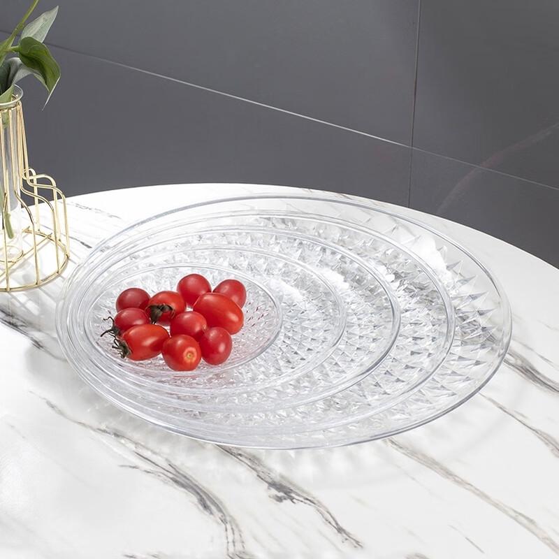 Zhaoran 30cm Round Transparent Acrylic Fruit Plate