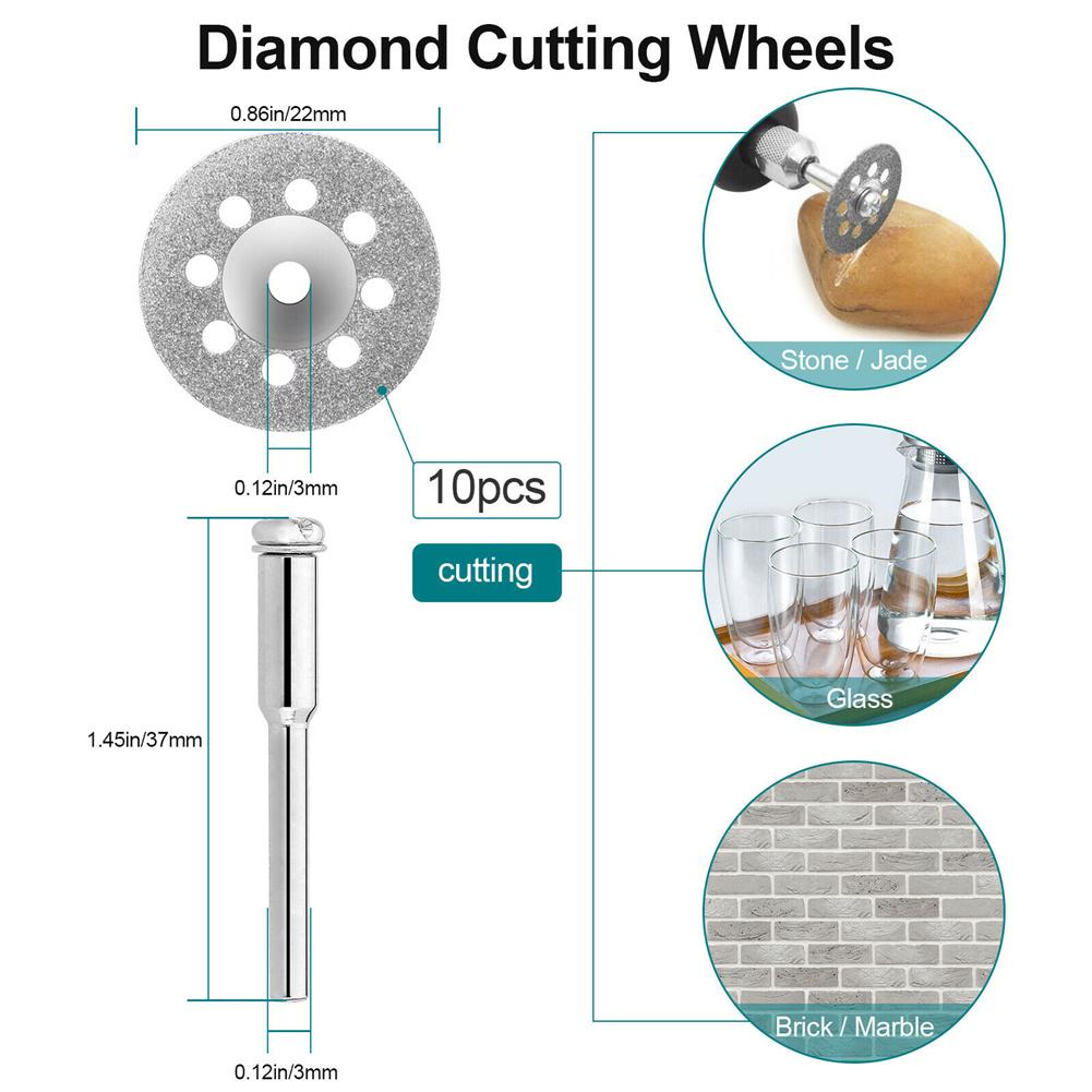 60 Pcs/set Diamond  Cutting  Wheels For Dremel Rotary Tool Die Grinder Metal Cut Off Disc