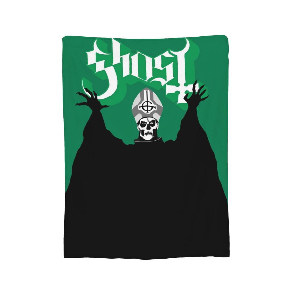 Плед с принтом группы Ghost Reanimator, темно-синий, флис, для весны и осени, многофункциональный, легкий плед-покрывало для кровати, путешествий