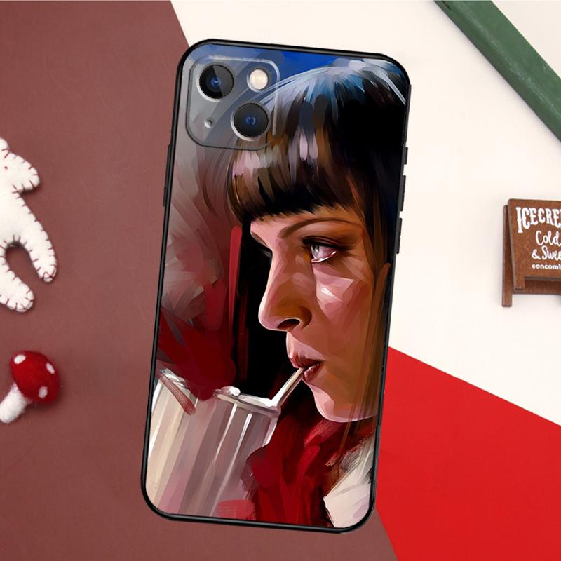 Чехол Mia Pulp Fiction для iPhone 17 Pro Max 16 15 14 13 11 12 Pro Max mini 15 16 Plus 16e 17 Air Задняя крышка