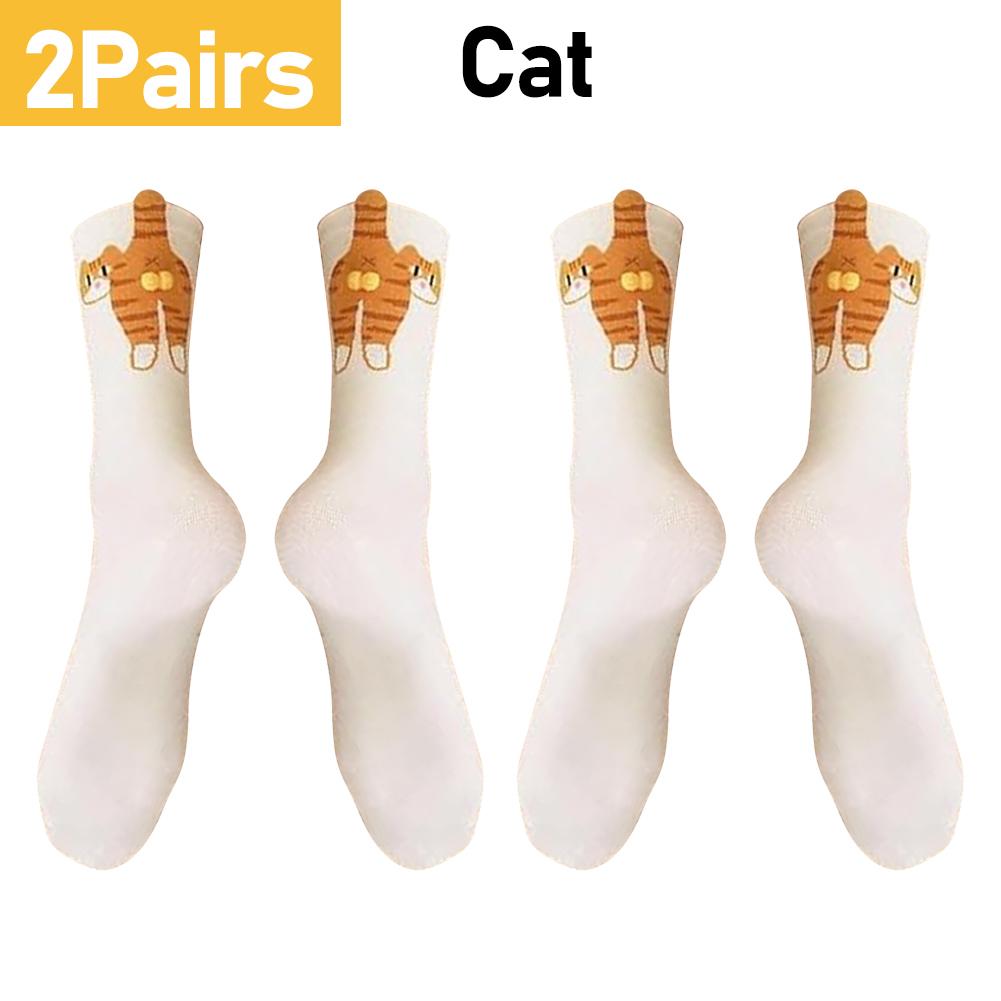 1/2 пары Мультяшные Милые Носки из хлопка с рисунком собаки/кошки Лолита Вязаные носки Женские Девичьи Носки средней длины Носки для сна с принтом питомца Напольные носки