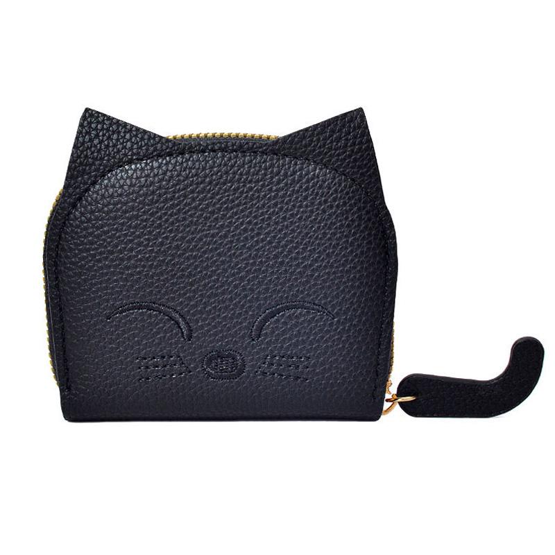 Кошелек на молнии с изображением кошки, легкий, многофункциональный, мини-держатель для кредитных карт, стильный женский кошелек для модных женщин