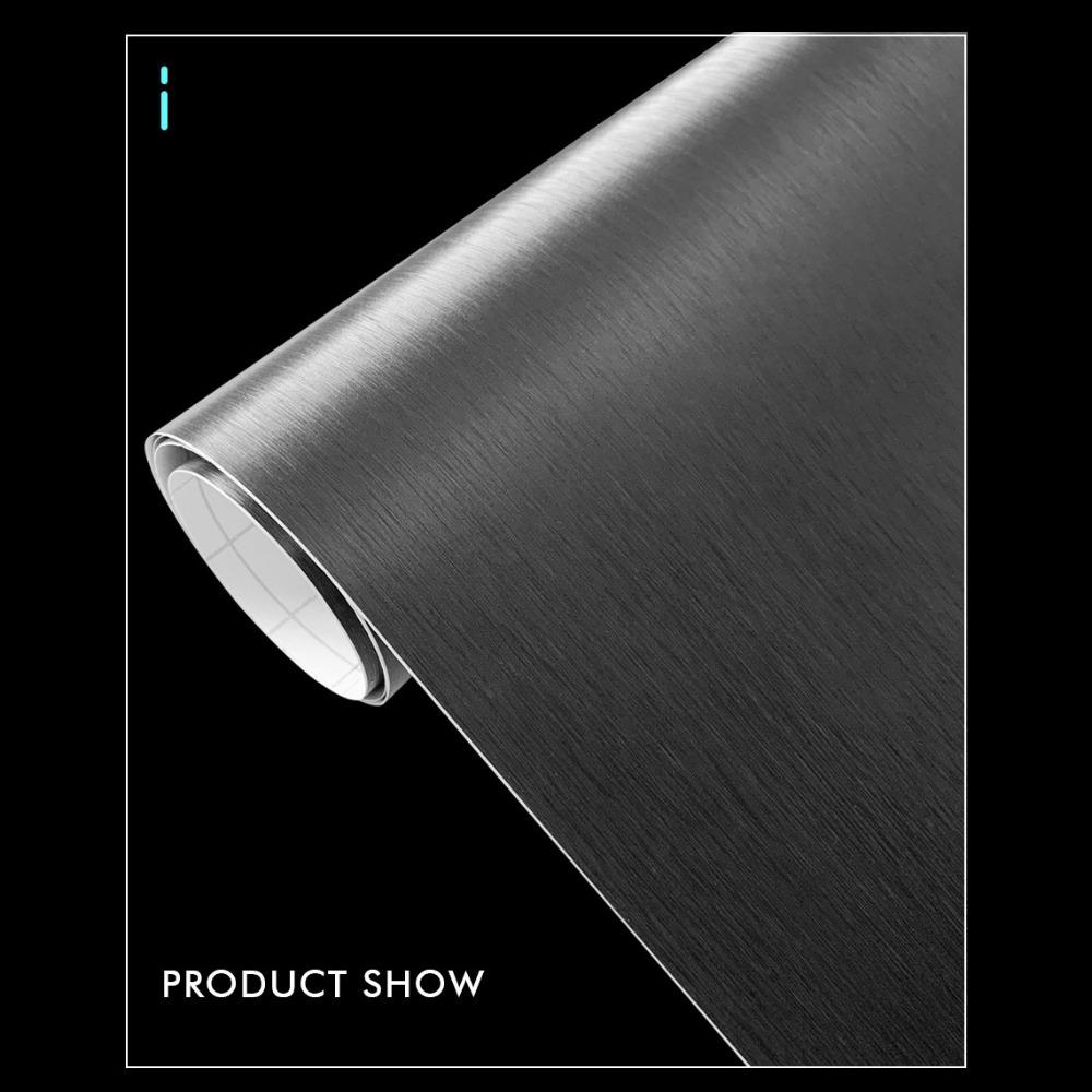 ПВХ Наклейки на Авто Матовые Текстура Brushed Aluminum Водонепроницаемые Металлик Премиум Стайлинг Авто Серебристые Наклейки Крутые Черные Серые