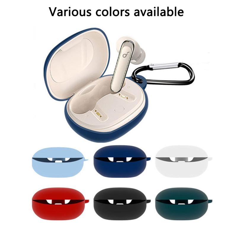 Силиконовый защитный чехол Защитная крышка для беспроводных Bluetooth-наушников с карабином Совместим для