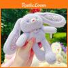 Plush Rabbit Fluffy Pendant Keychain With Flower Design For Accessories Backpack