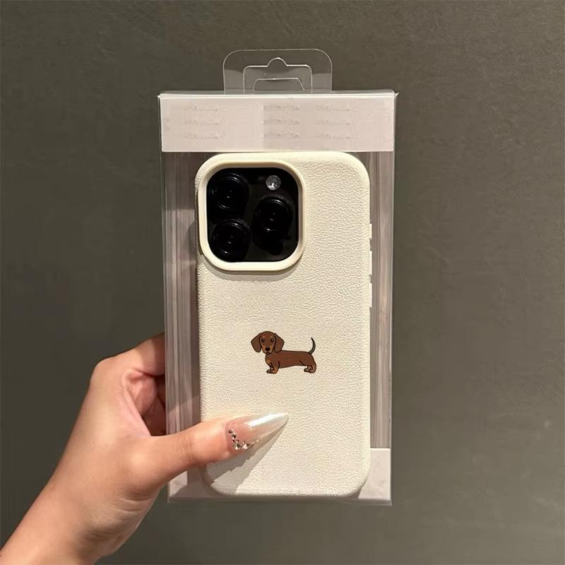 Минималистичный коричневый чехол для телефона с рисунком таксы для iPhone 17 Air 16 e 15 14 13 12 11 Pro Max Plus Mini SE Мягкий TPU чехол Funda