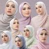 Instant Hijab with Cap Heavy Chiffon Jersey Hijab for Women Veil Muslim Fashion Islam Hijab Cap Scarf for Muslim Women Headscarf