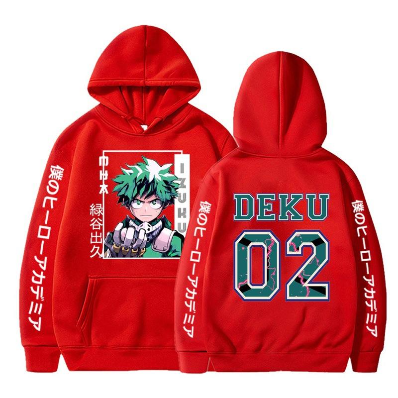 Anime My Hero Academy Midoriya Izuku DEKU Men's/Women's Hoodie Long Sleeve Loose Relaxed Sweatshirt Unisex Street Top