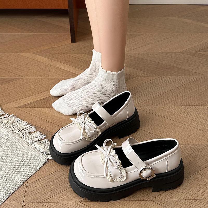 Маленькие кожаные туфли в британском стиле женские новые летние на платформе универсальные для jk-формы одинарные туфли Мэри Джейн с юбкой лоферы тренд