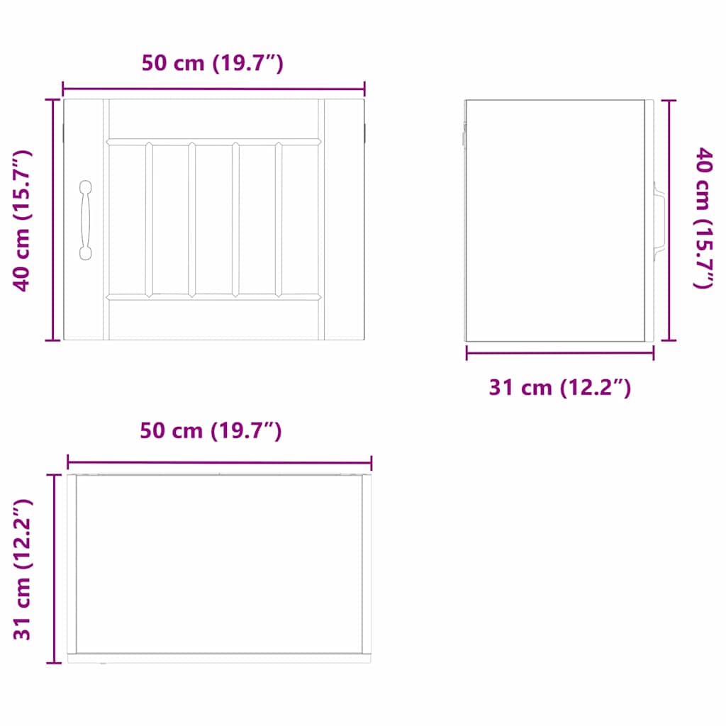 Wall Cabinet LUCCA 2 pcs Concrete Grey 50 x 31 x 40 cm Particleboard