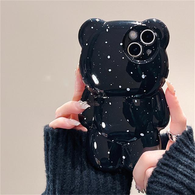 Корейский милый 3d мультяшный медведь, брызгающий чернилами, чехол для телефона для Iphone 14 13 12 11 Pro Max, противоударный мягкий чехол с прекрасным животным