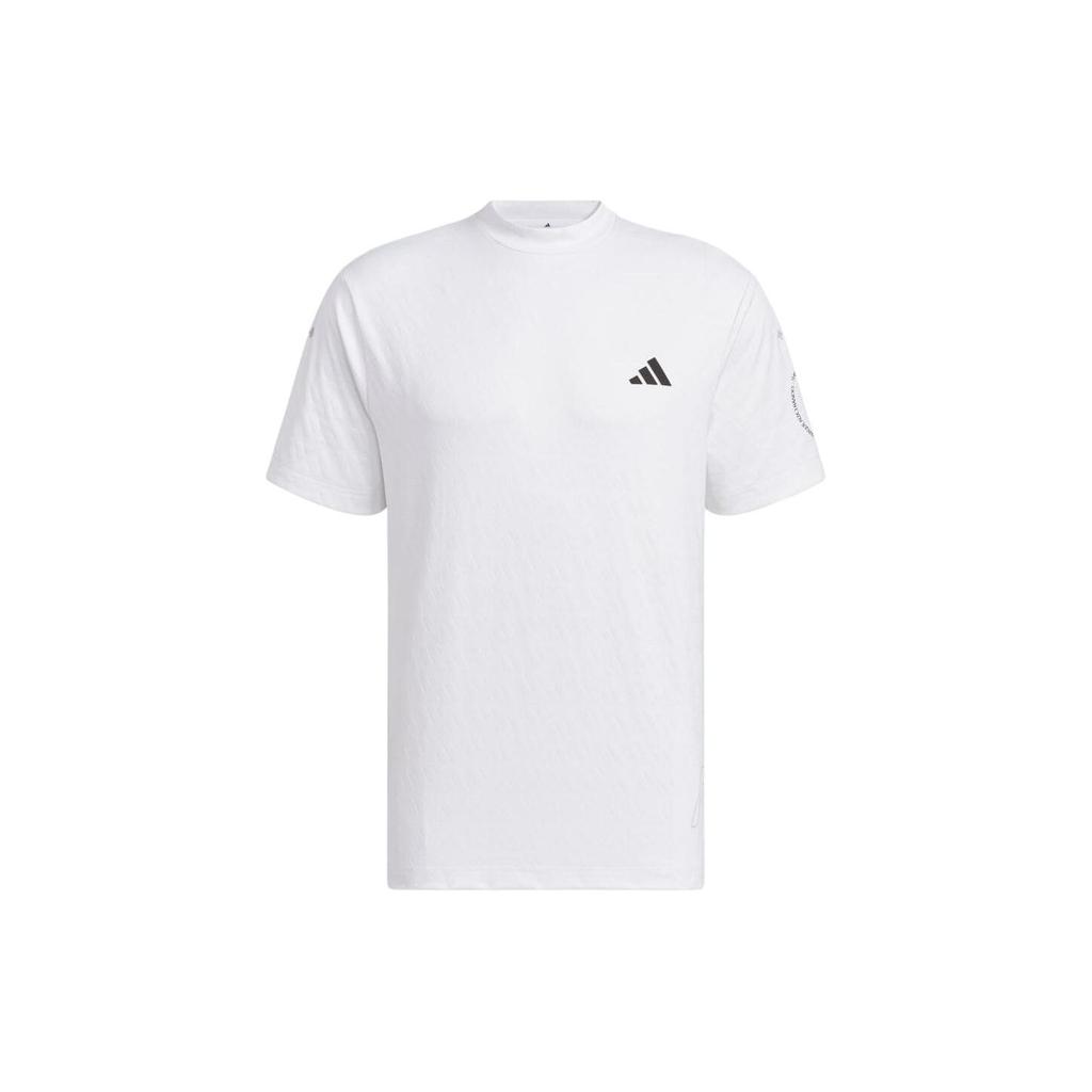 Adidas Logo Print Crew Neck Short Sleeve T-Shirt Men Tops White IN9059