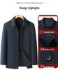 2026 Spring/Autumn Men's Plus Size Business Casual Lapel Jacket - Middle-aged Windbreaker Coat