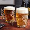 Italian Premium Glass Skull Beer Mug for Home , Bar ( CLEAR , 520ML , 2 Pieces )