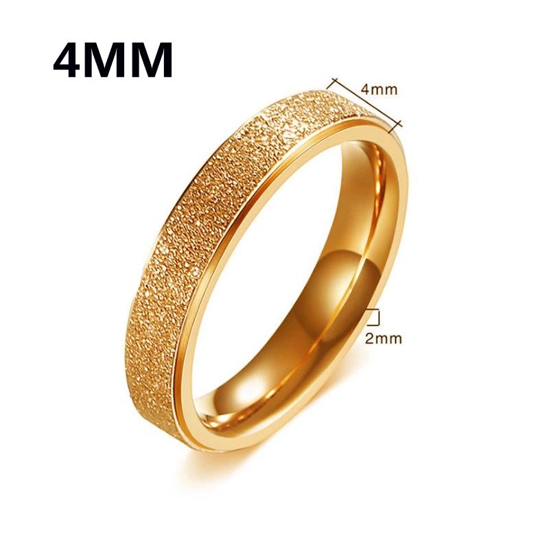 Модные матовые кольца-скрабы женские розовое золото/серебро кольцо на палец 2/4/6/8 мм мужские свадебные украшения простые из нержавеющей стали/разноцветные