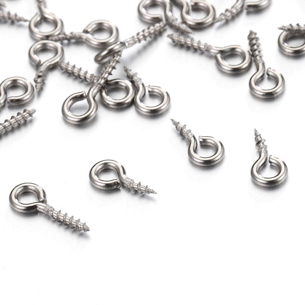 50pcs/100pcs Stainless Steel Small Tiny Eye Pins Eyepins Eyelets Screw Gold Color Clasps Hooks for DIY Jewelry Making Findings