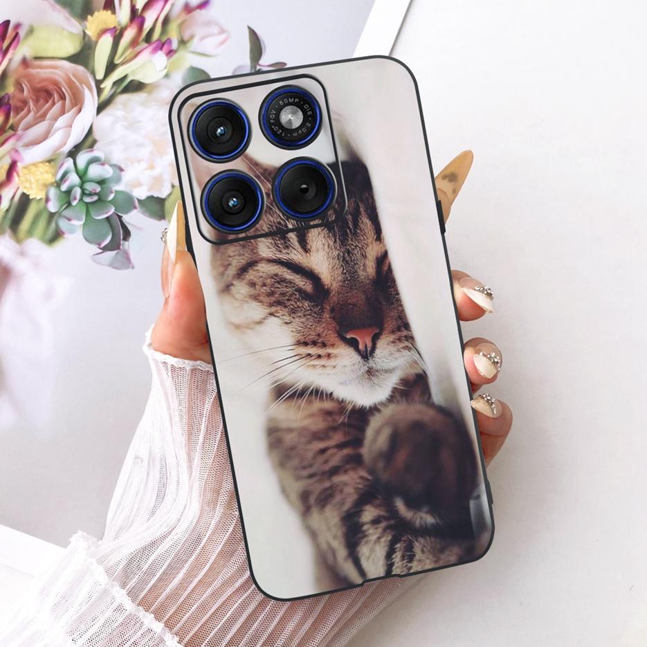 For Motorola Edge 70 Case XT2601-2 Cute Cat Peacock Painted Cover Soft Silicone Case For Motorola Edge 70 Fusion Edge70 5G Shell