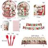 Thickened Party Dinnerware Set Santa Claus Print Paper Plate and Cups  Navidad