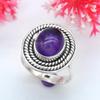 Серебряное кольцо с драгоценным камнем аметиста Ювелирные изделия ручной работы из стерлингового серебра 925 пробы для рождественского подарка