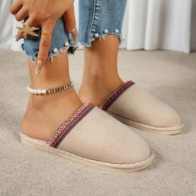 Eretro Пушистые тапочки на платформе Женские 2025 Зимние плюшевые теплые туфли Женские Удобные Нескользящие Домашние тапочки Шлепанцы Женские